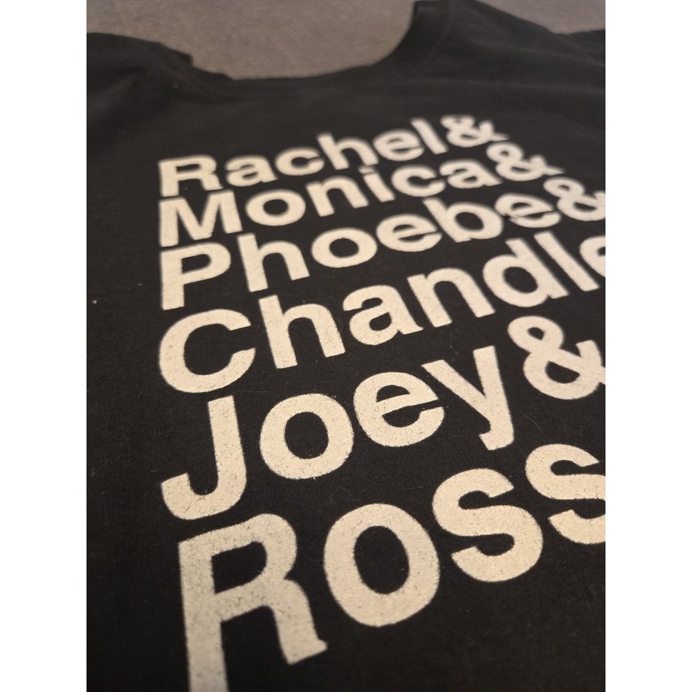 Gildan Friends TV Show Cast Names Graphic T-Shirt Small Black Rachel Monica Ross
